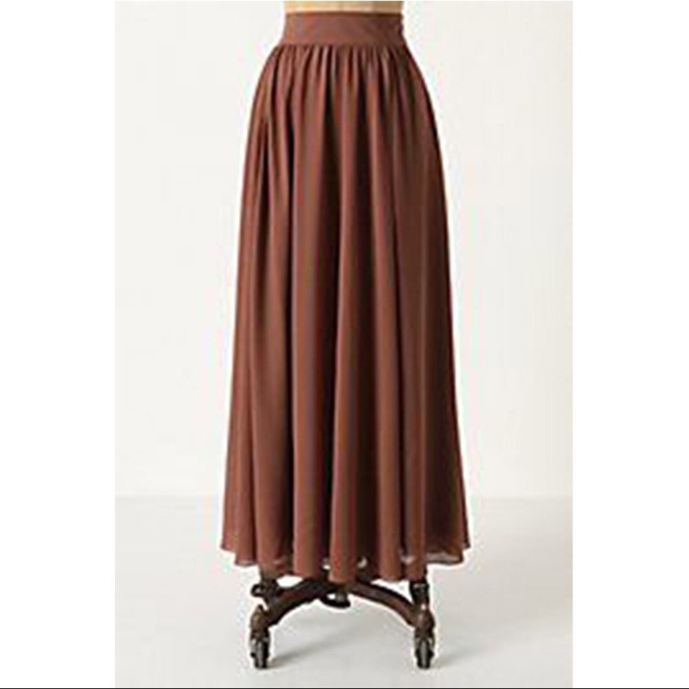Anthropologie Edme Esyllte Brown Maxi Skirt